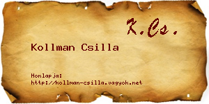 Kollman Csilla névjegykártya